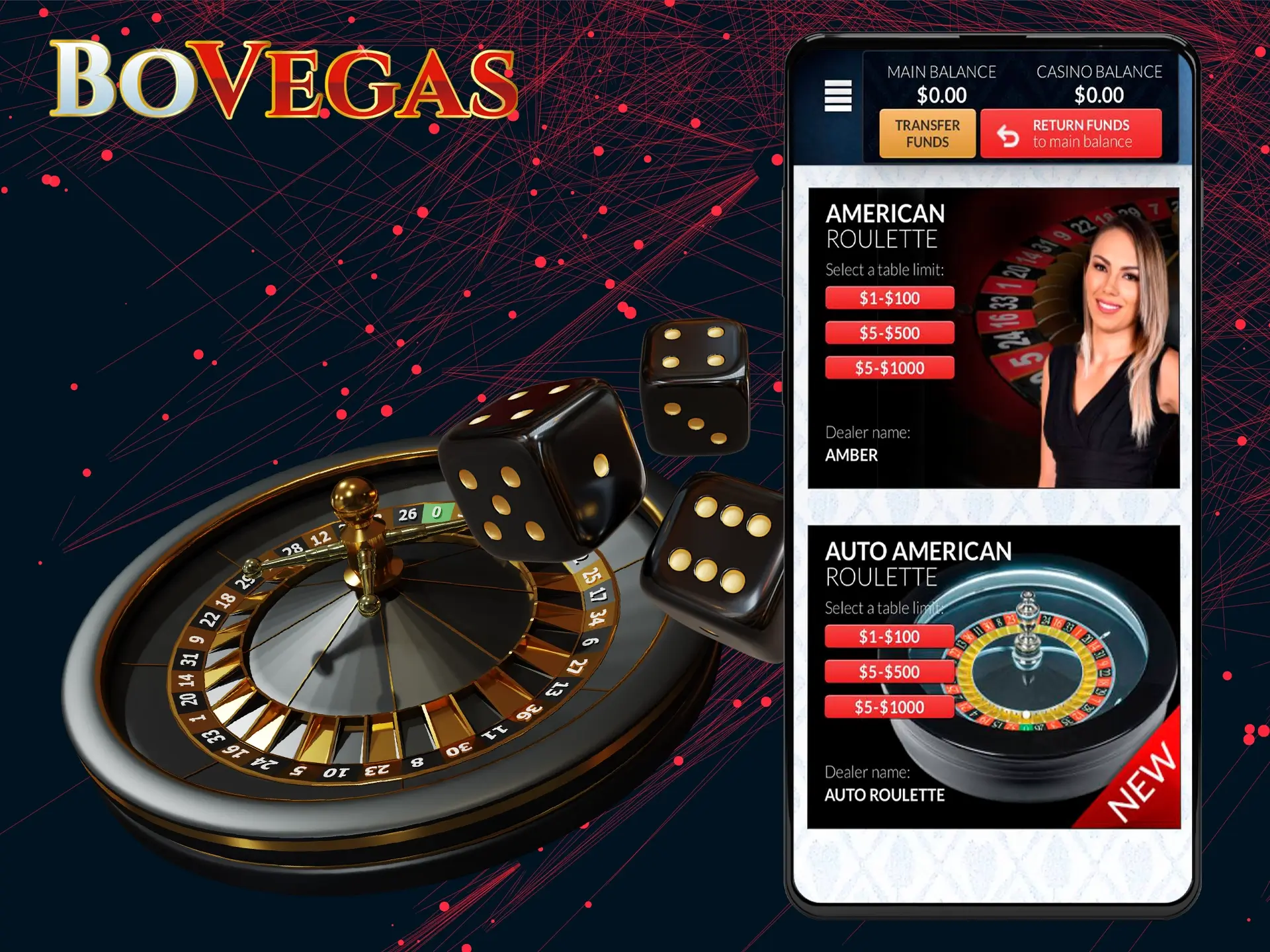 If you prefer games with live dealers try BoVegas live casino in the mobile version.