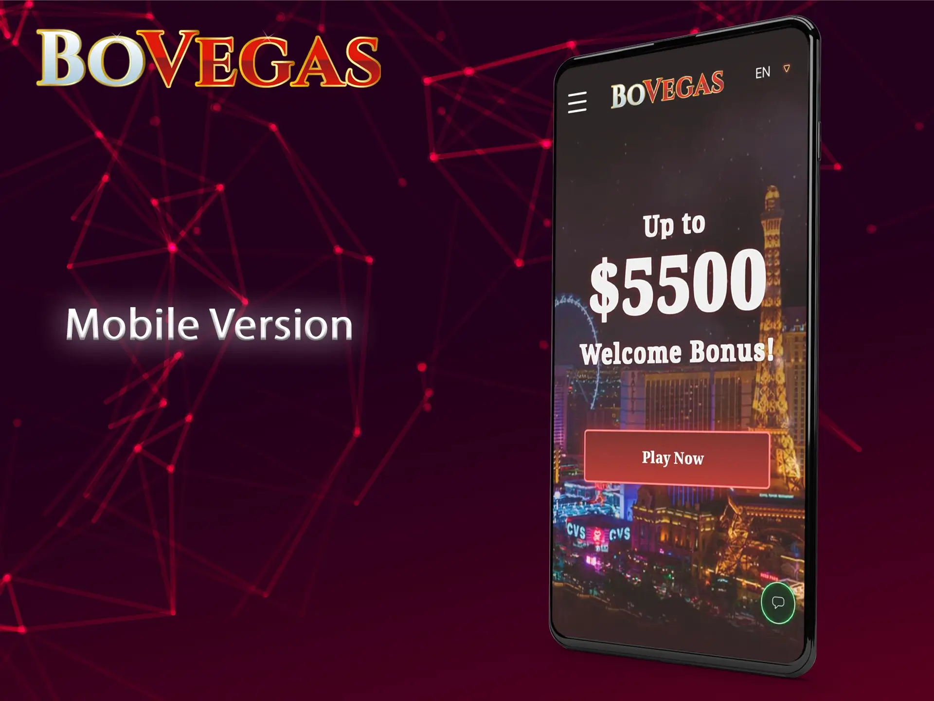 Use the mobile website version of BoVegas to place a bet on your device.