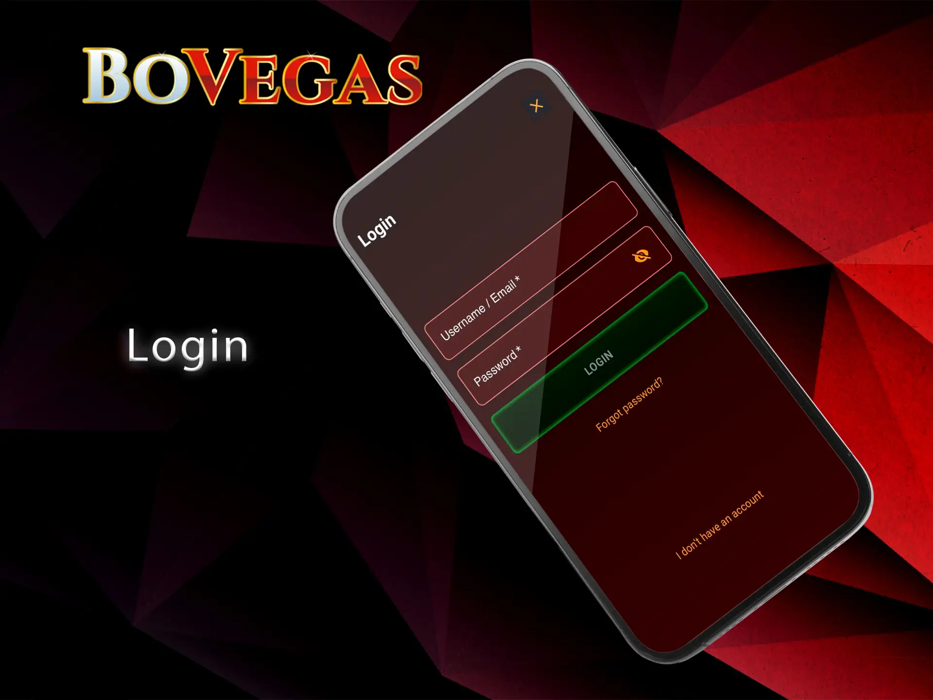 Log in to your account to access casino games at the BoVegas mobile.