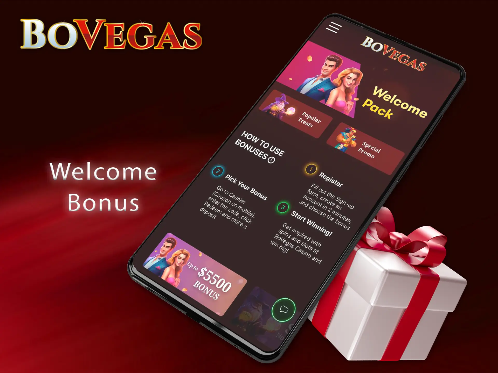 Get a 250% welcome bonus of up to AUD 8,500 on the BoVegas app.