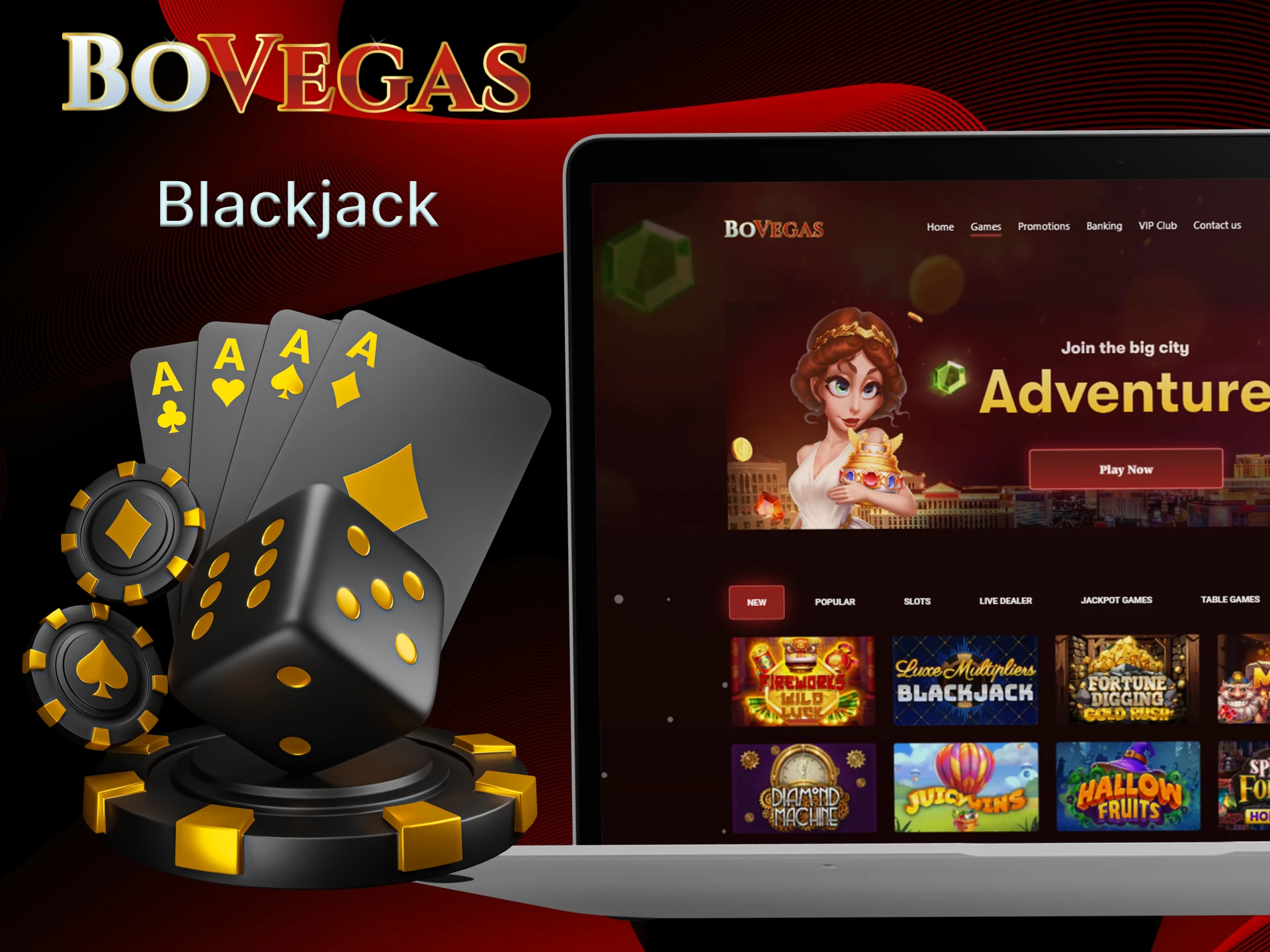 Play Blackjack on BoVegas Casino if you like card games.