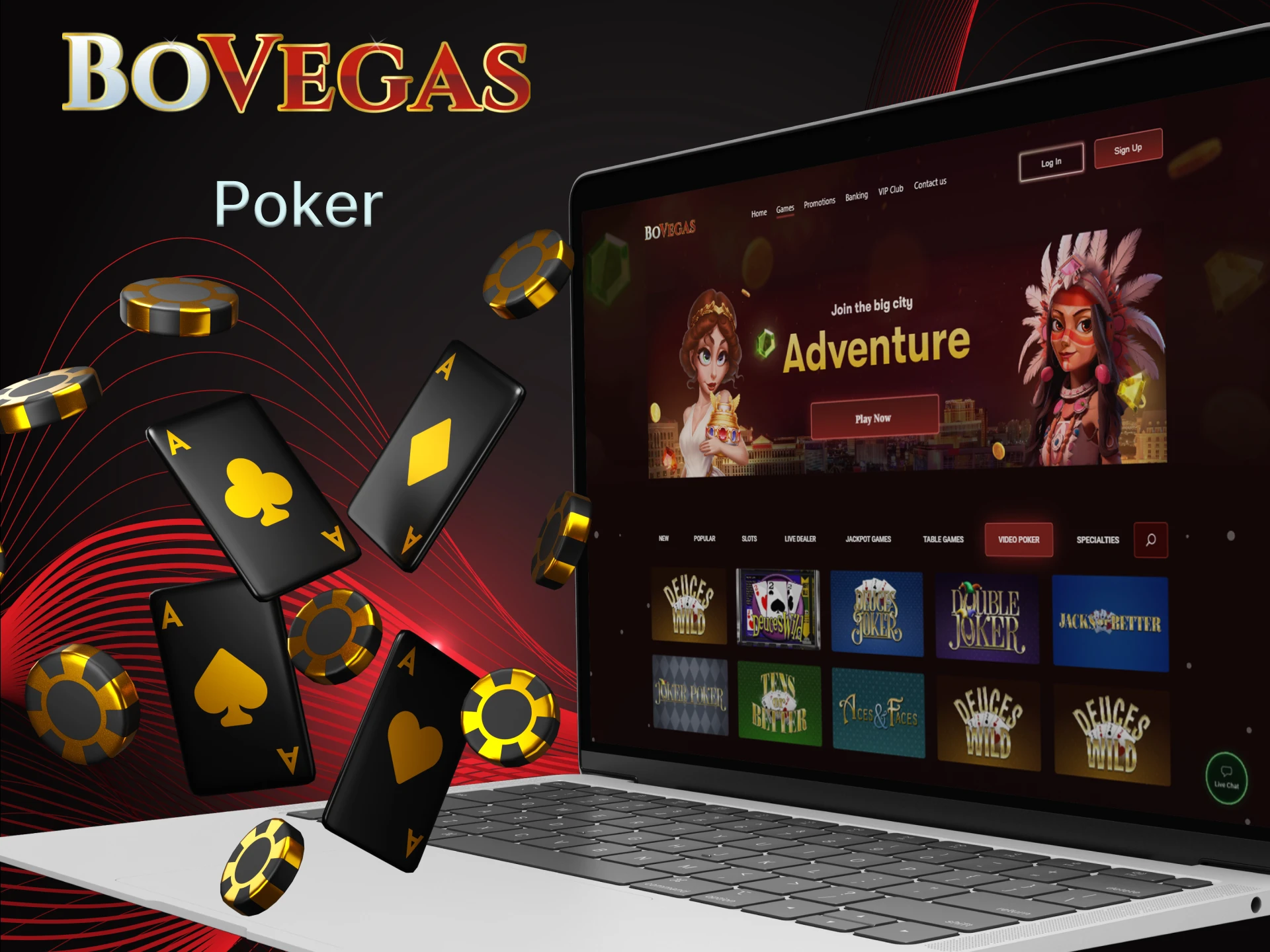 Discover many different poker games at BoVegas Casino.