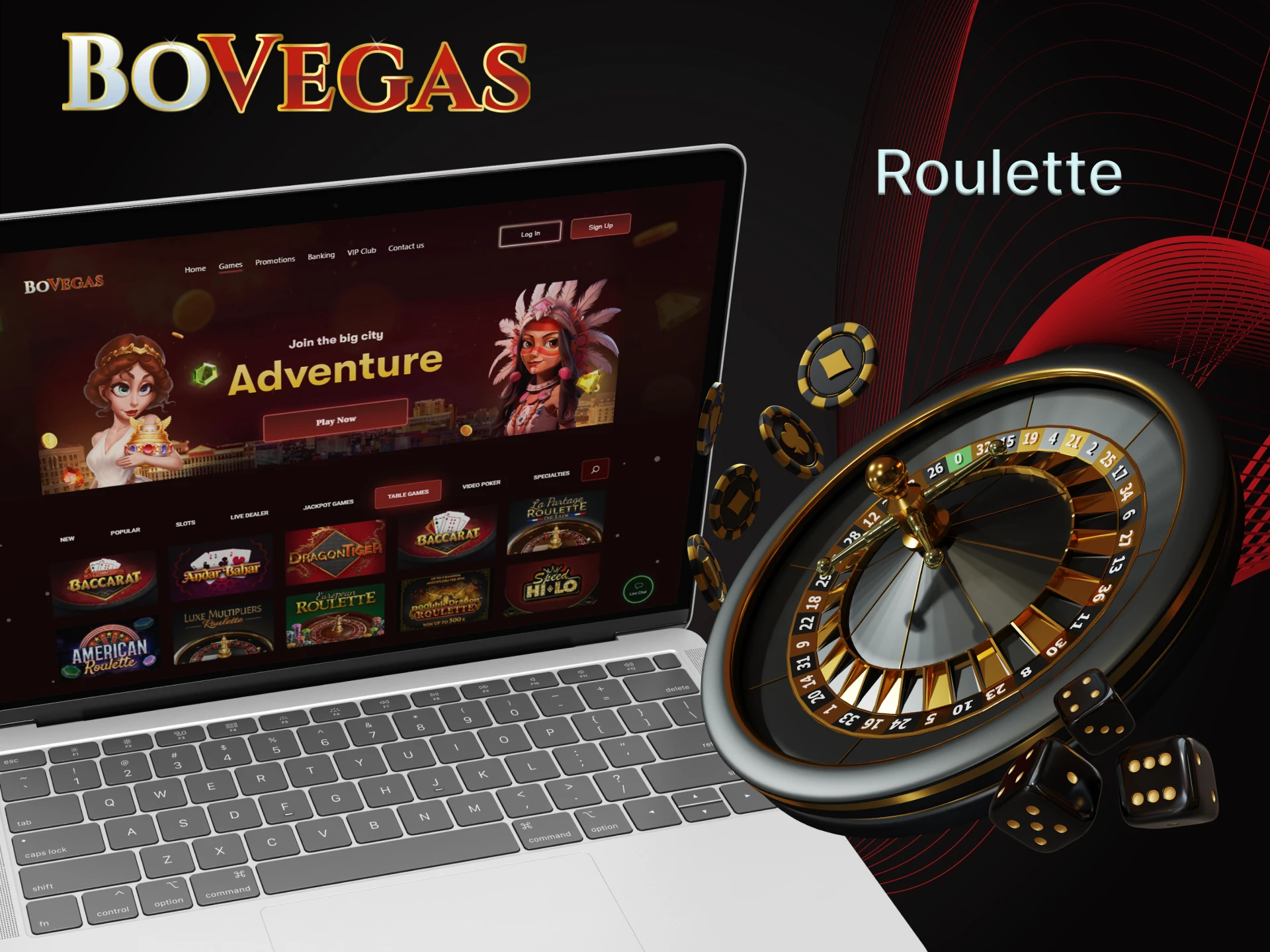 Play the Roulette game on BoVegas Casino just by picking the number.