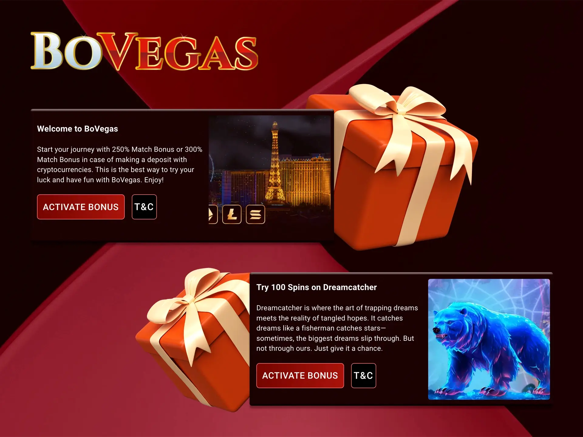 BoVegas Casino's poker bonus programme will get you off to a good start and increase your deposit significantly.
