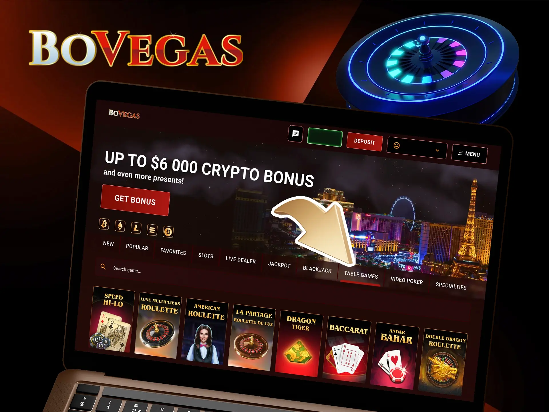 Use BoVegas Casino registration to start winning and getting excited about table games.