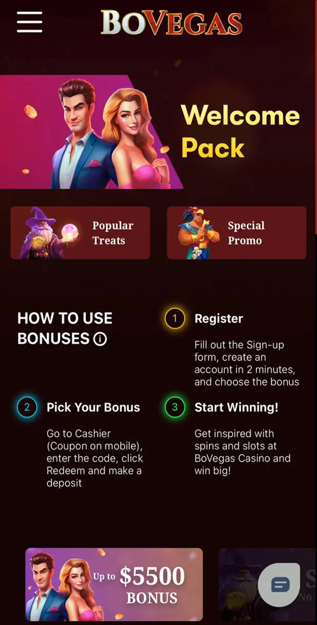 BoVegas Casino Welcome Bonus.